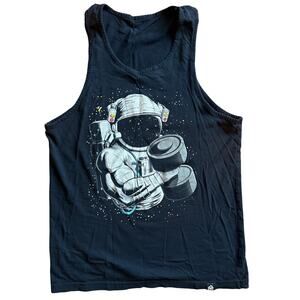Into the Am Astro Pump Tank Top Men’s size Small flex workout black tee PreOwned